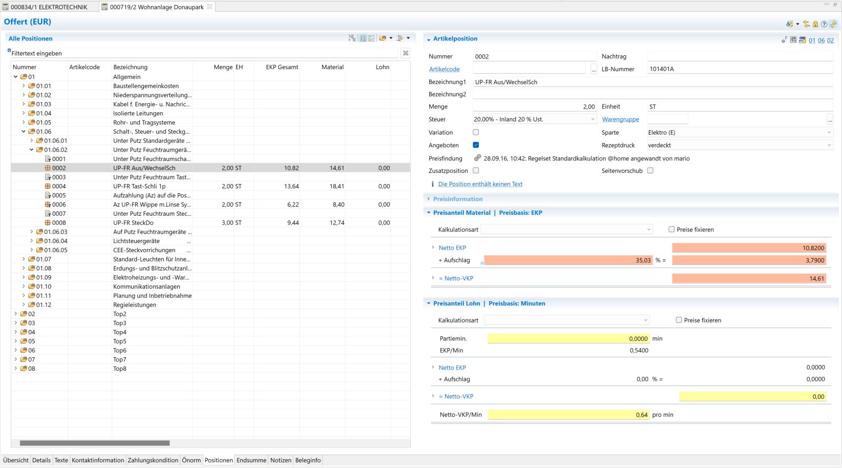 Screenshot eines neo+ Belegs